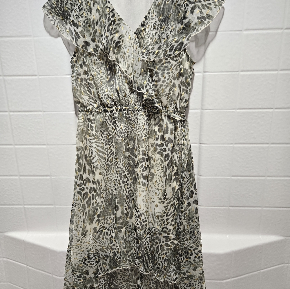 Leopard Print Ruffle Dress
